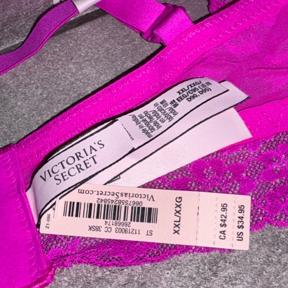 Victoria's Secret Bralette Set Women XXL Pink Leopard Floral NEW Lace 3 Pack - Picture 4 of 12